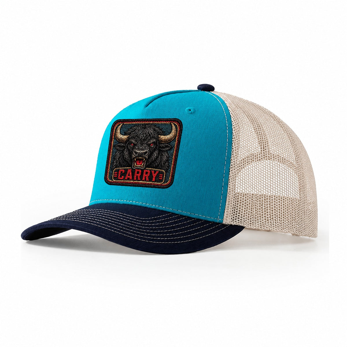 Yak Carry Badge Trucker Hat – Teal Navy