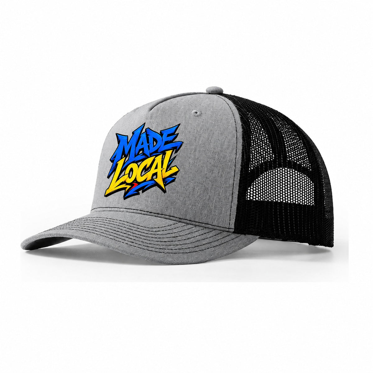Made Local Tee Graphic Trucker Hat – Sport Grey Black