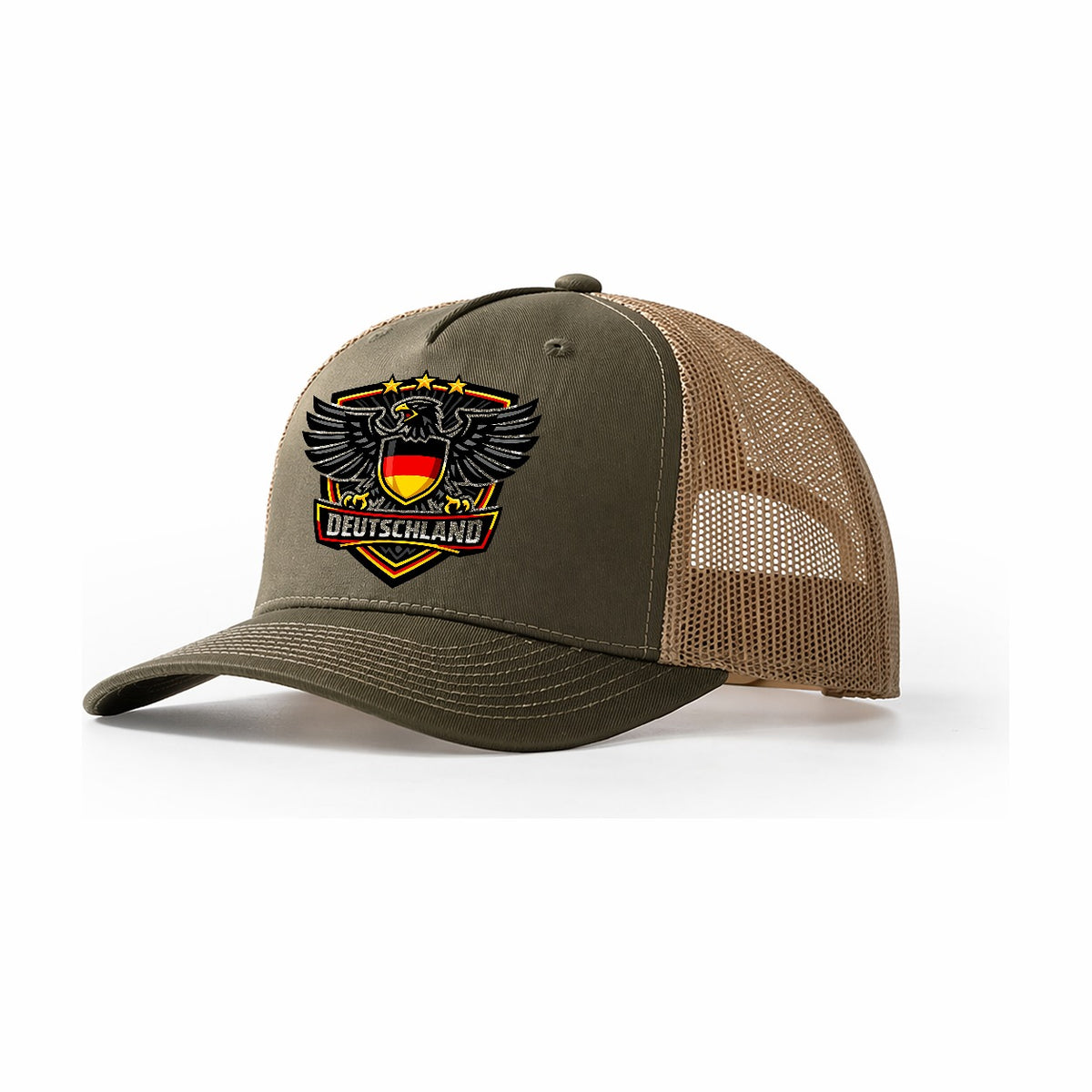 Deutschland Eagle Crest Trucker Hat – Olive Khaki