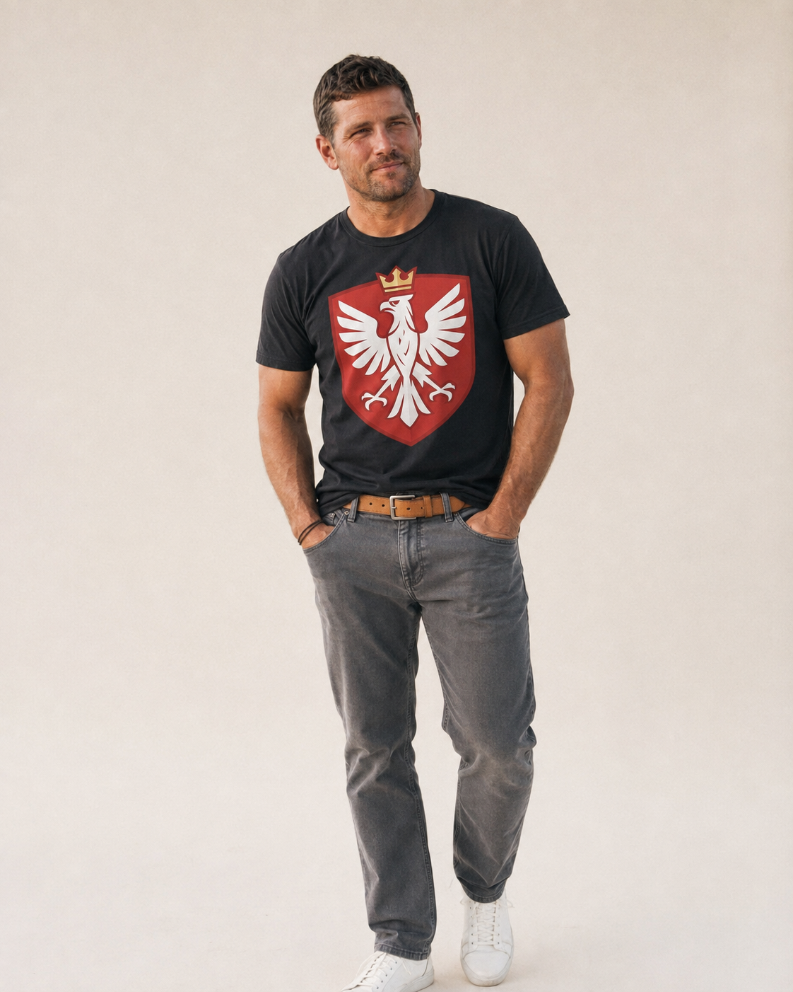 Poland White Eagle Classic T-shirt – studio model photo