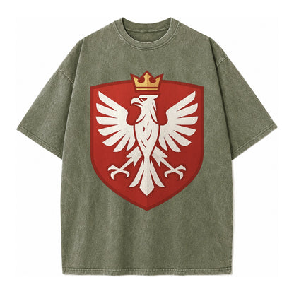 Poland White Eagle Vintage T-shirt – Army Green