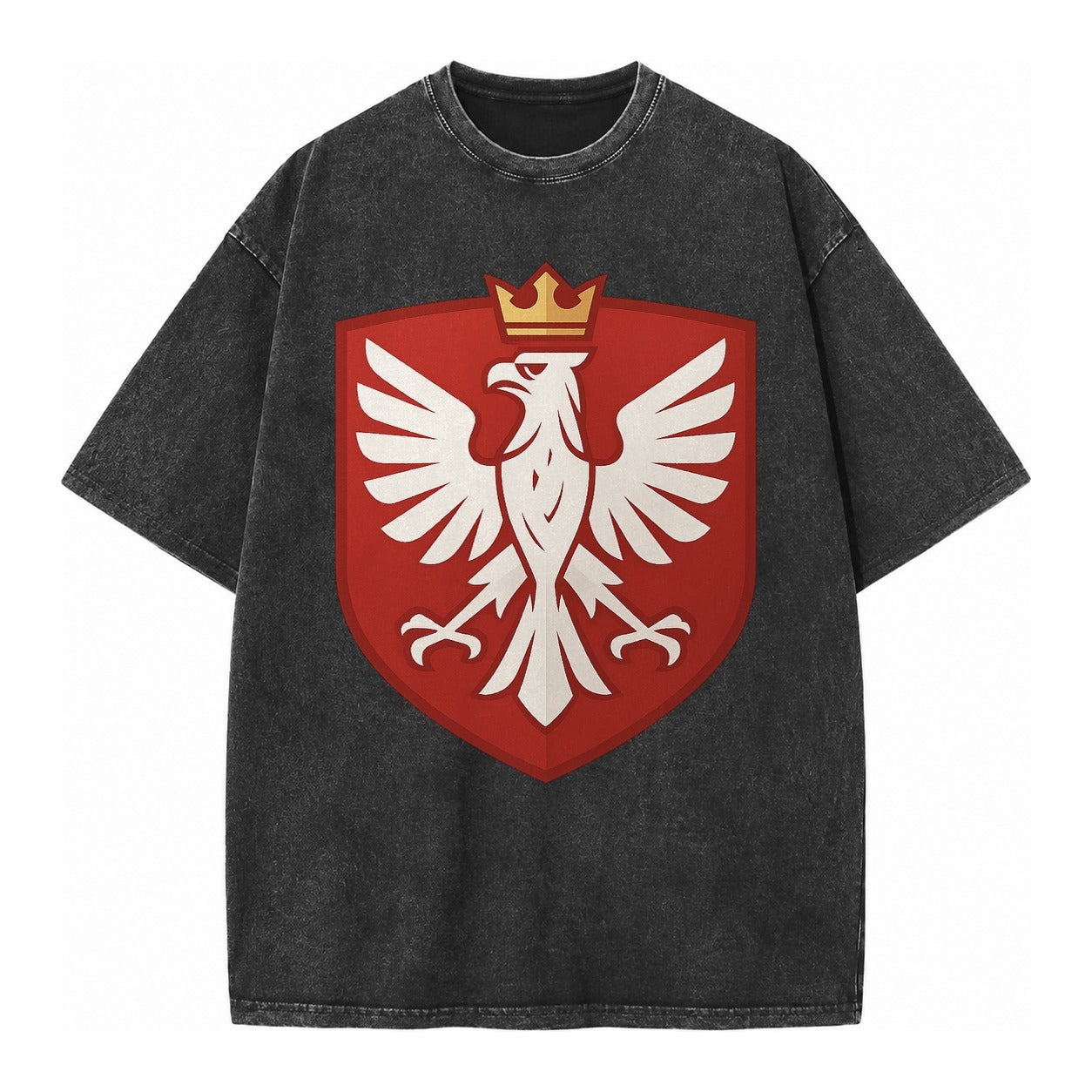 Poland White Eagle Vintage T-shirt – Black