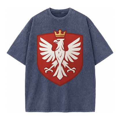 Poland White Eagle Vintage T-shirt – Blue