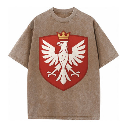Poland White Eagle Vintage T-shirt – Brown