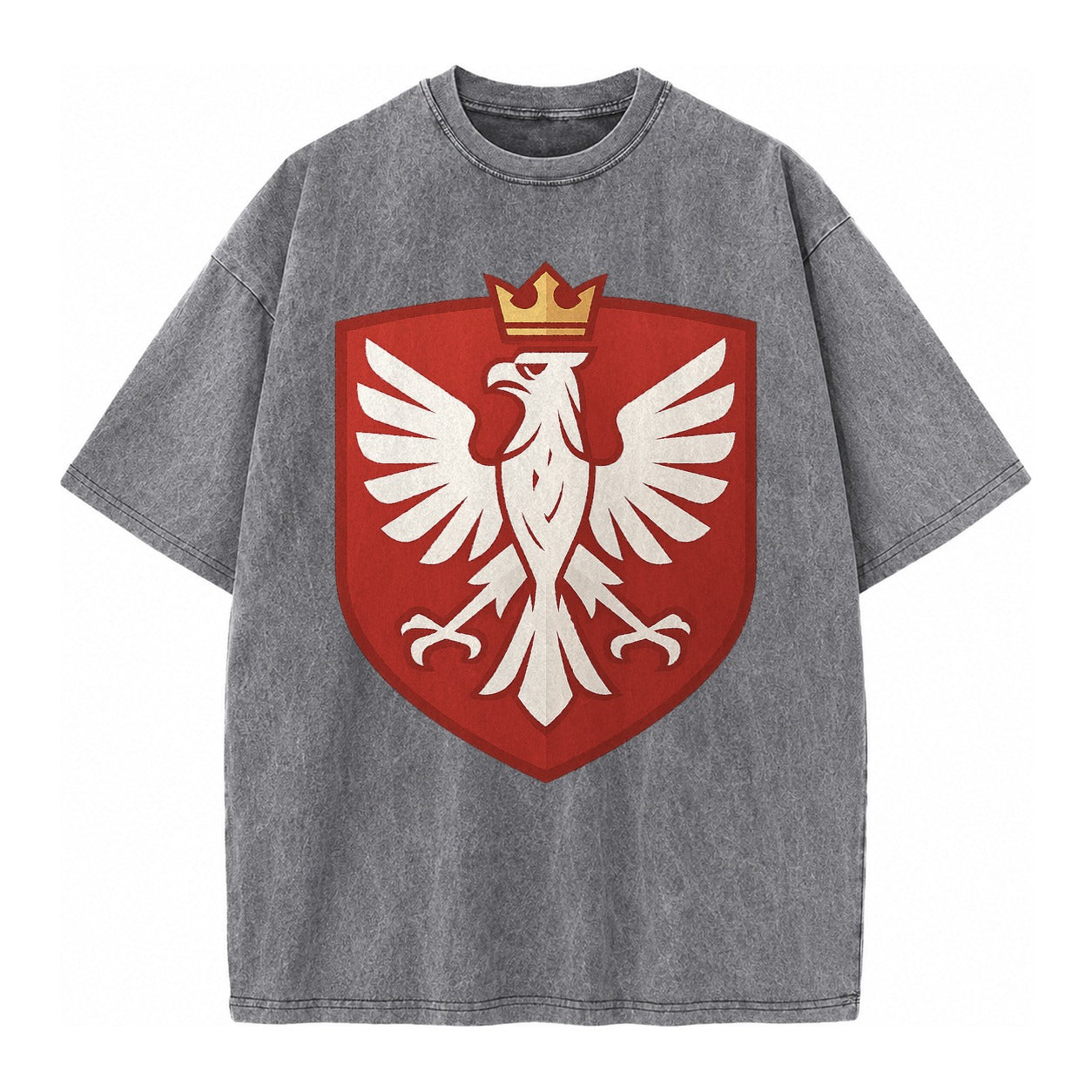 Poland White Eagle Vintage T-shirt – Grey