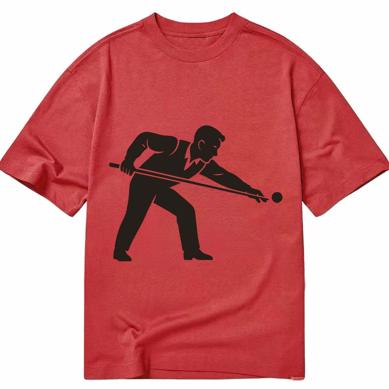 Pool player lining up shot - Classic T-shirt – Red