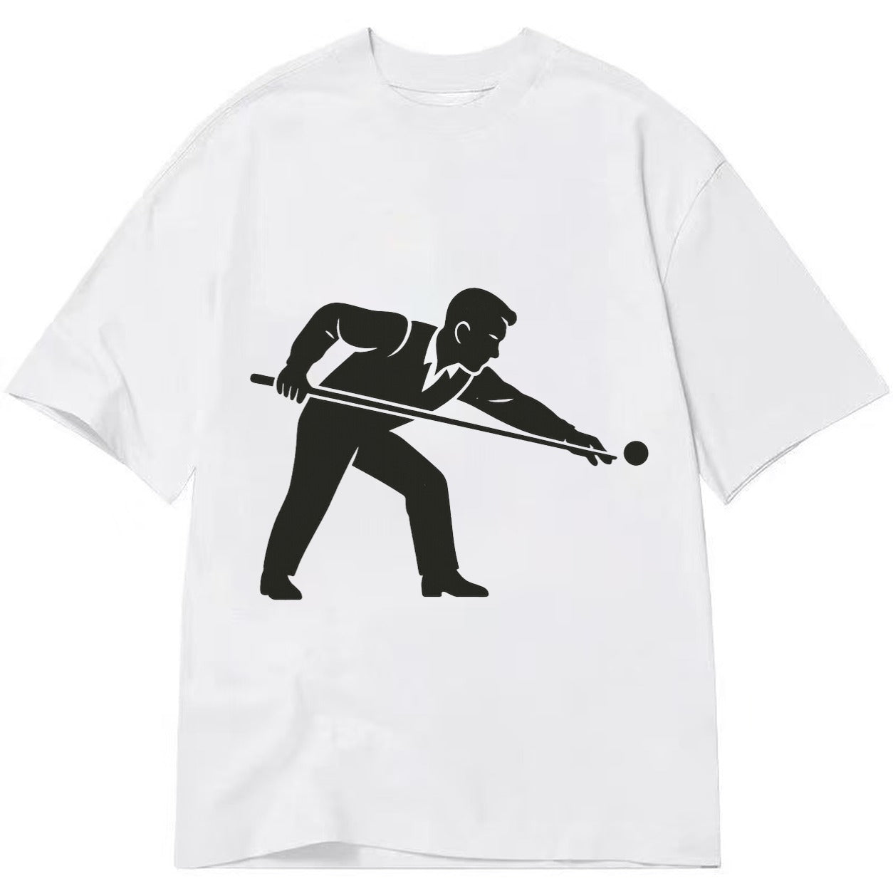 Pool player lining up shot - Classic T-shirt – White