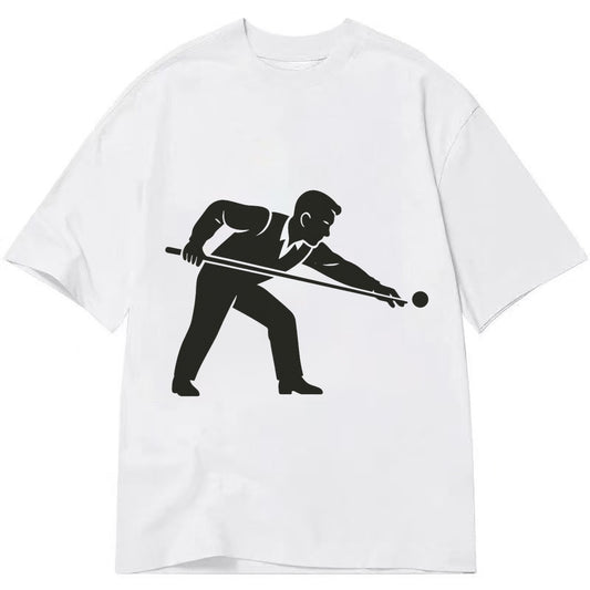 Pool player lining up shot - Classic T-shirt – White