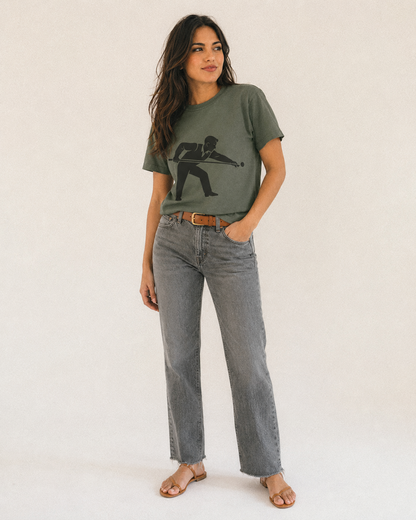 Pool player lining up shot - Classic T-shirt – studio model photo