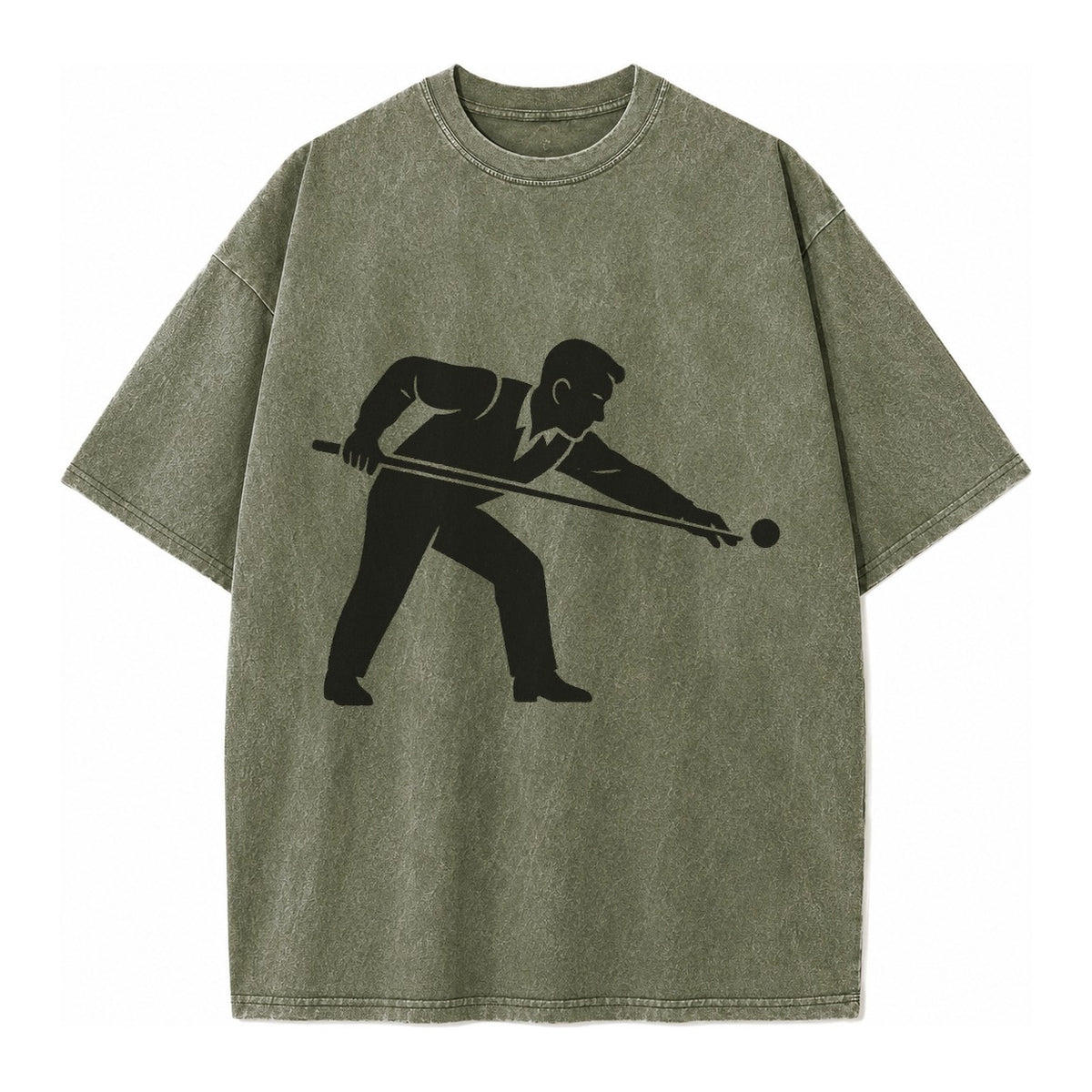 Pool player lining up shot - Vintage T-shirt – Army Green