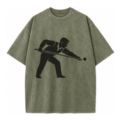 Pool player lining up shot - Vintage T-shirt – Army Green