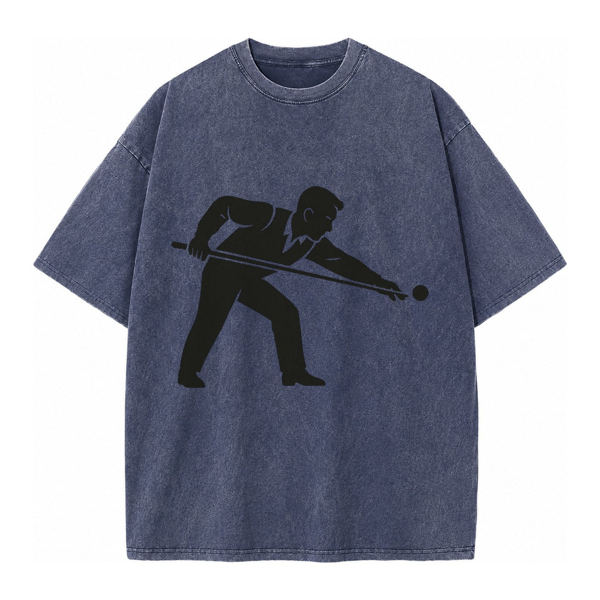 Pool player lining up shot - Vintage T-shirt – Blue