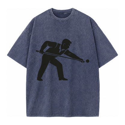 Pool player lining up shot - Vintage T-shirt – Blue