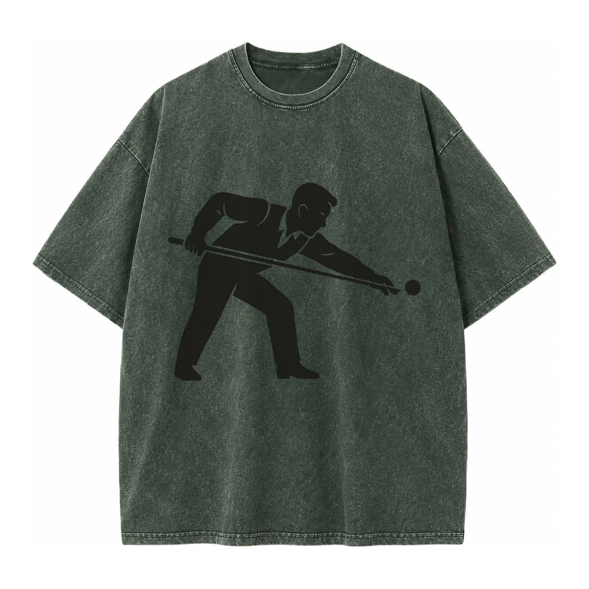 Pool player lining up shot - Vintage T-shirt – Forest Mist(Green)