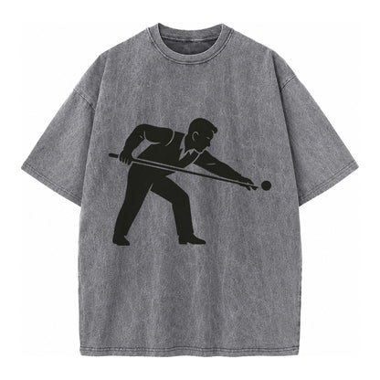 Pool player lining up shot - Vintage T-shirt – Grey