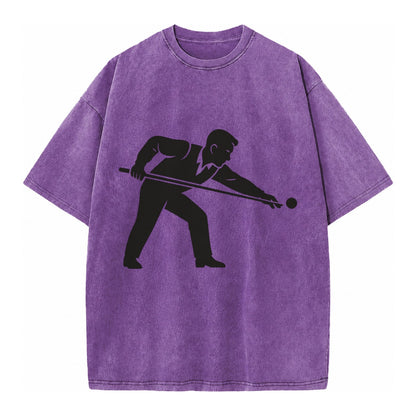 Pool player lining up shot - Vintage T-shirt – Purple