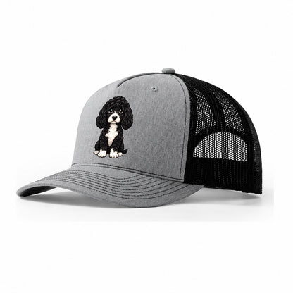 Portuguese Water Dog Sitting Sweetheart Trucker Hat – Sport Grey Black