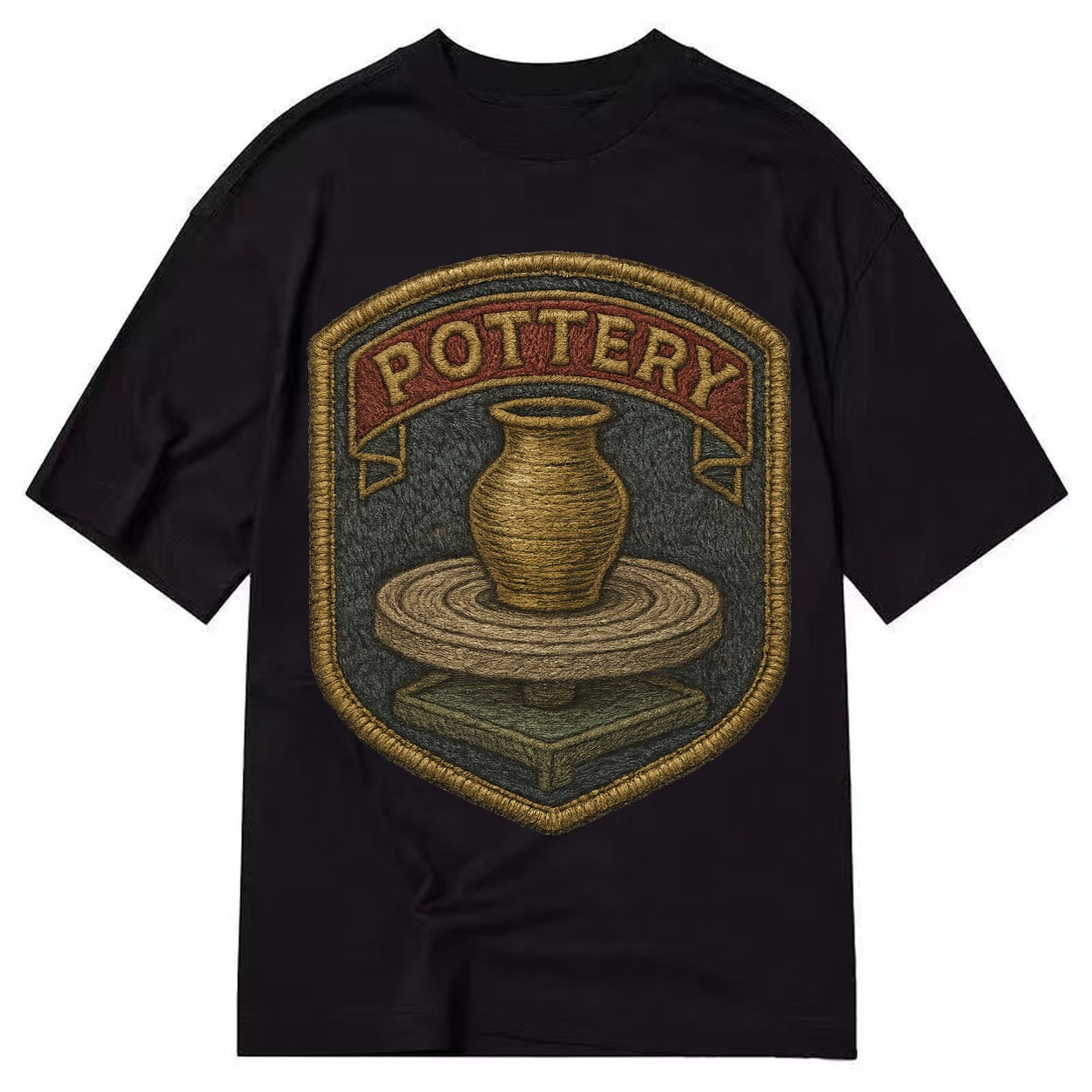 Pottery wheel with clay vessel - ceramicist symbol - Classic T-shirt – Black