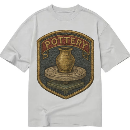 Pottery wheel with clay vessel - ceramicist symbol - Classic T-shirt – Grey