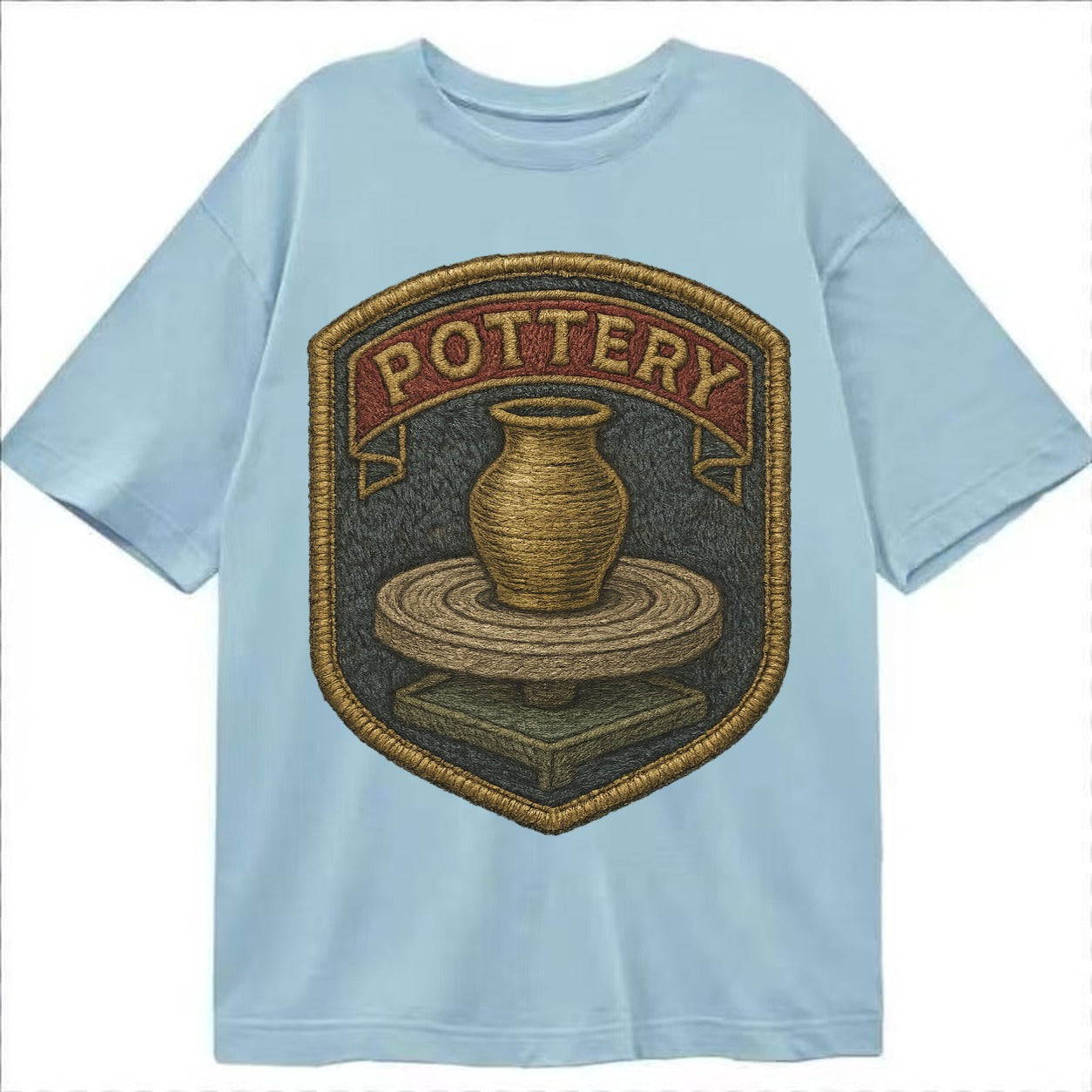 Pottery wheel with clay vessel - ceramicist symbol - Classic T-shirt – Light Blue