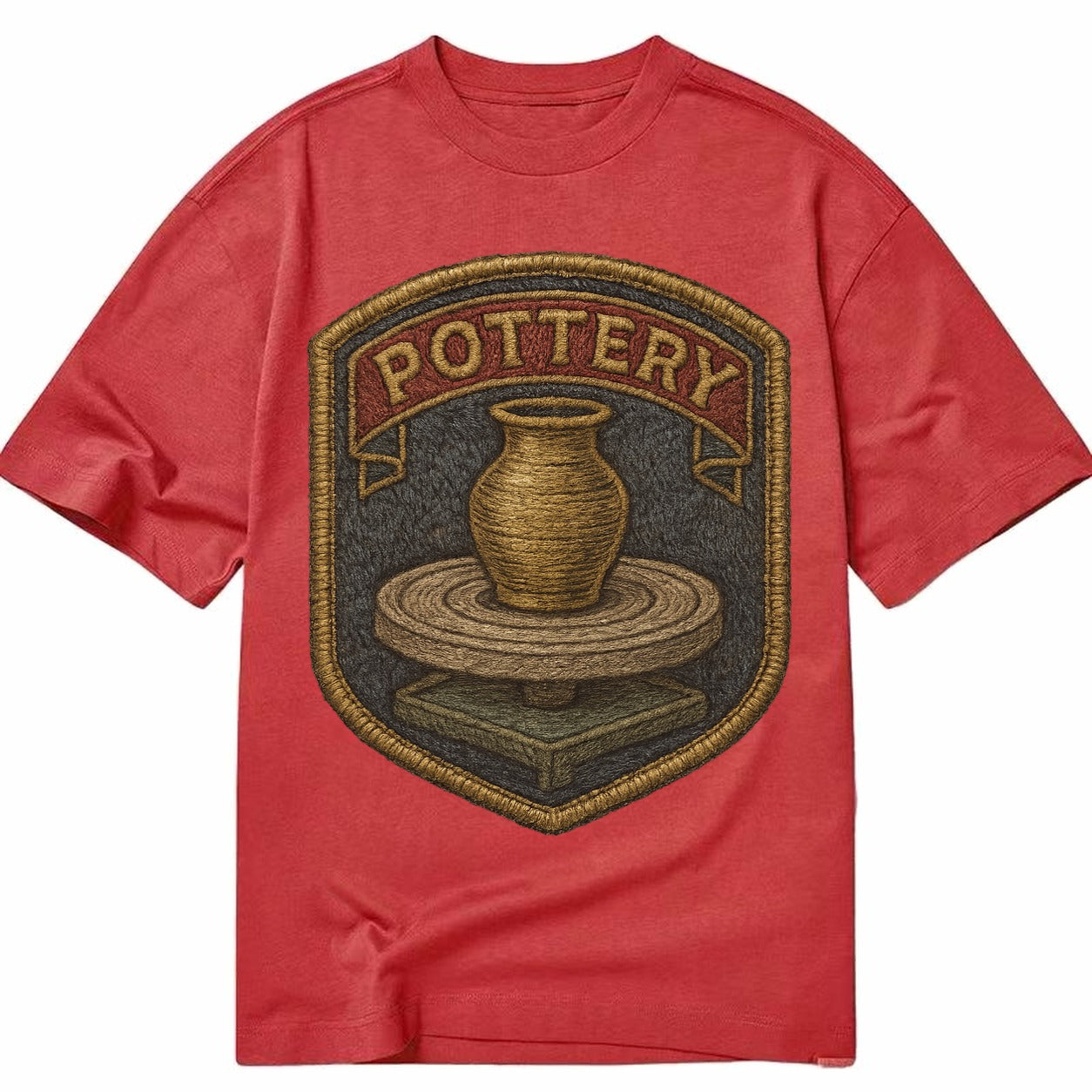 Pottery wheel with clay vessel - ceramicist symbol - Classic T-shirt – Red