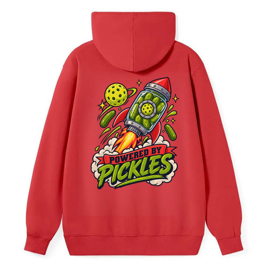 Powered By Pickles Pickleball Life Classic Pullover Hoodie – Red