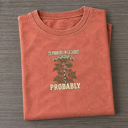 Probably Botanical Warnings Vintage T-shirt – Terracotta