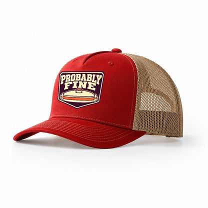 Probably Fine Trucker Hat – Red Khaki