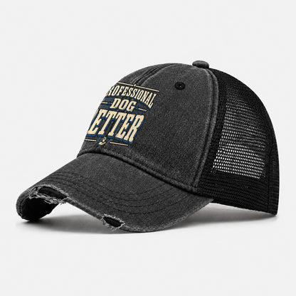Professional Dog Petter American Wit Washed Trucker Hat – Black