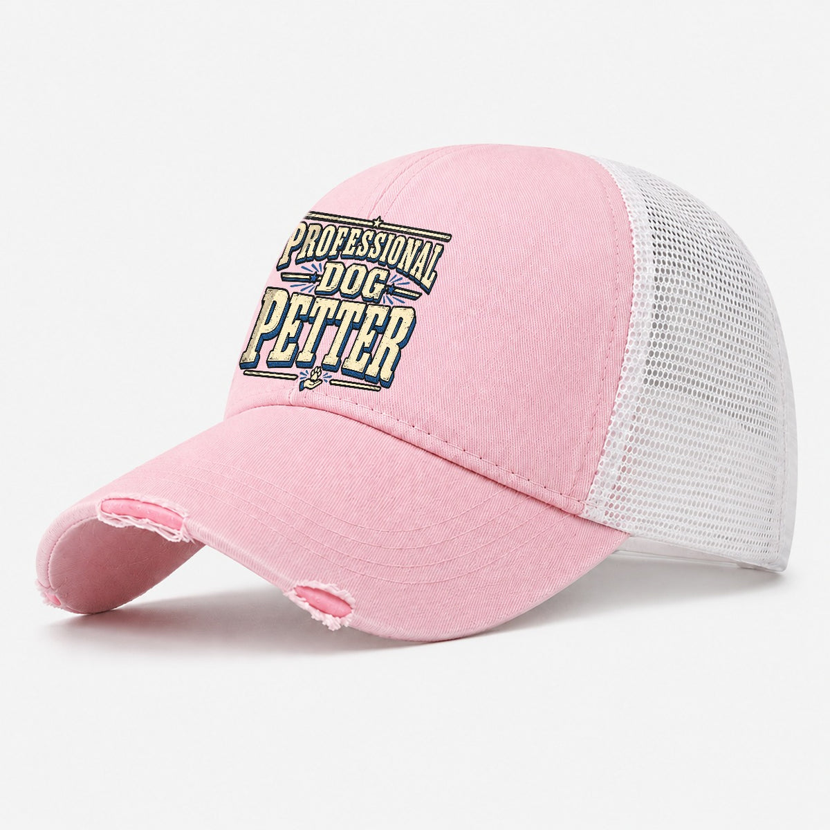 Professional Dog Petter American Wit Washed Trucker Hat – Light Pink