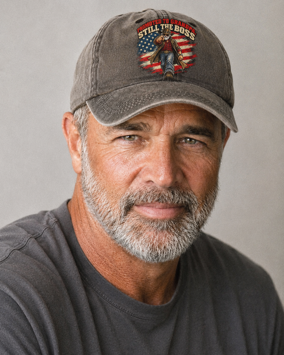 Studio model wearing the hat