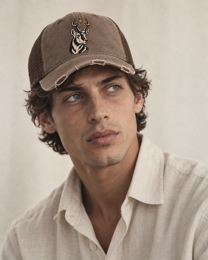 Model wearing the cap