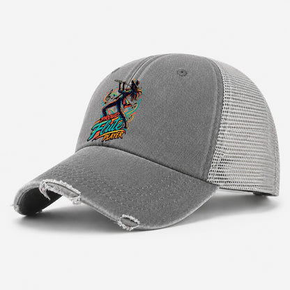 Proud Flute Player Music Instruments Washed Trucker Hat – Grey