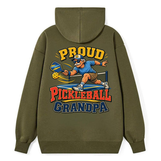 Proud Pickleball Grandpa Pickleball Life Classic Pullover Hoodie – Armygreen