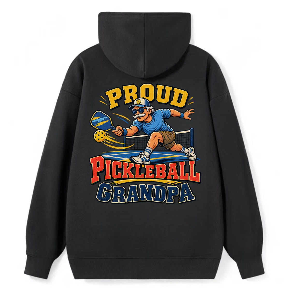 Proud Pickleball Grandpa Pickleball Life Classic Pullover Hoodie – Black