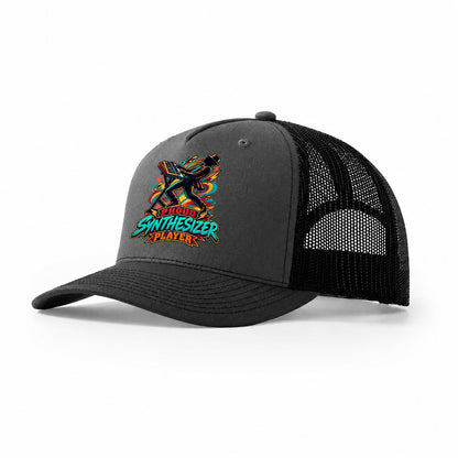 Proud Synthesizer Player Music Instruments Trucker Hat – Dark Grey Black