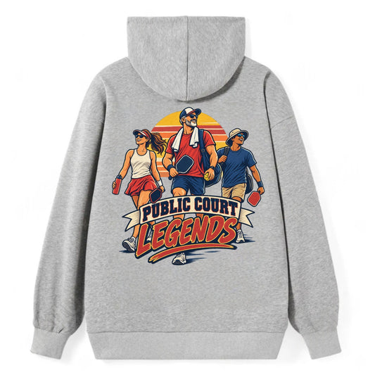 Public Court Legends Pickleball Life Classic Pullover Hoodie – Grey