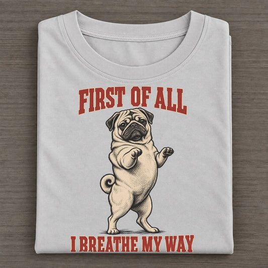 Pug Dog Declarations Classic T-shirt – Grey