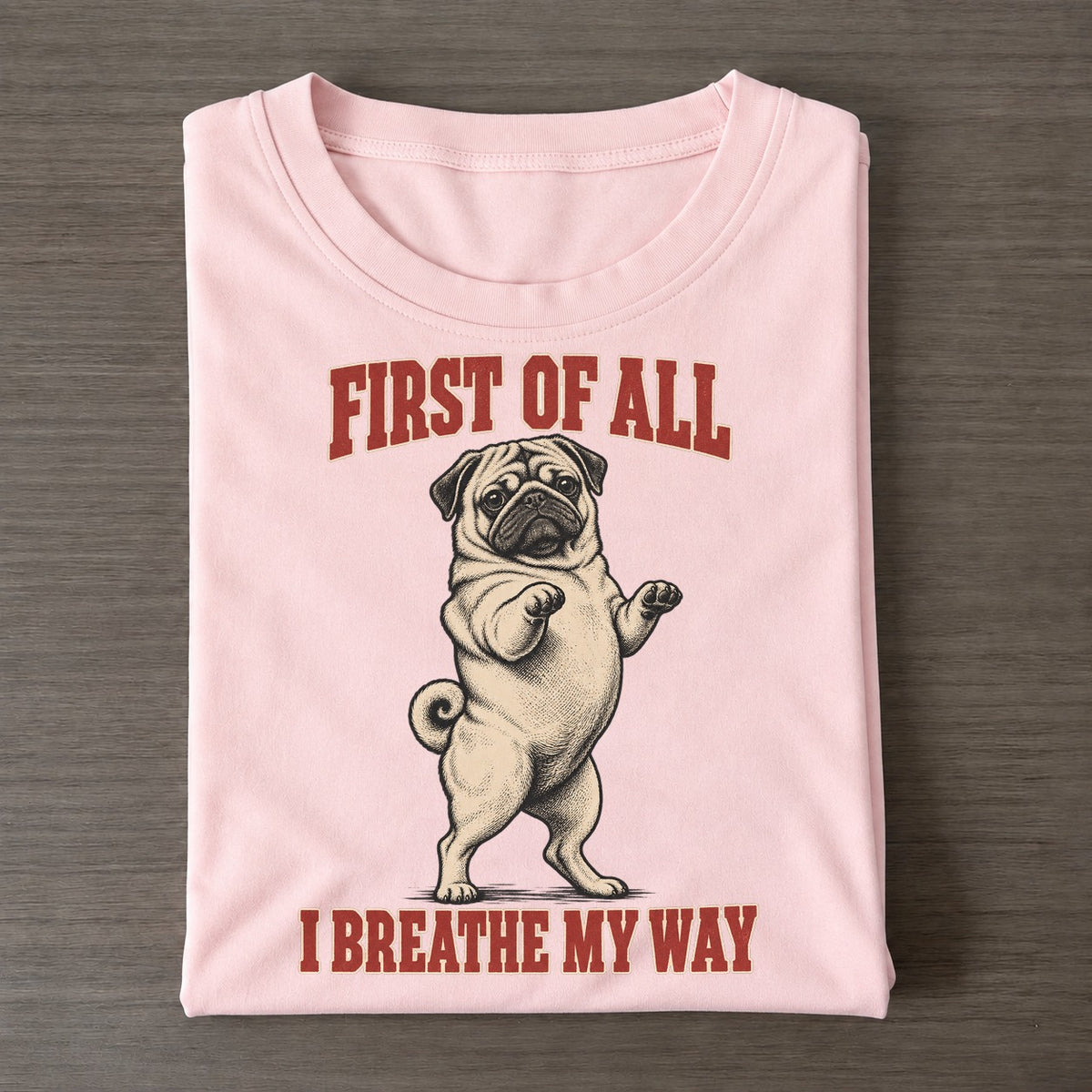 Pug Dog Declarations Classic T-shirt – Pink