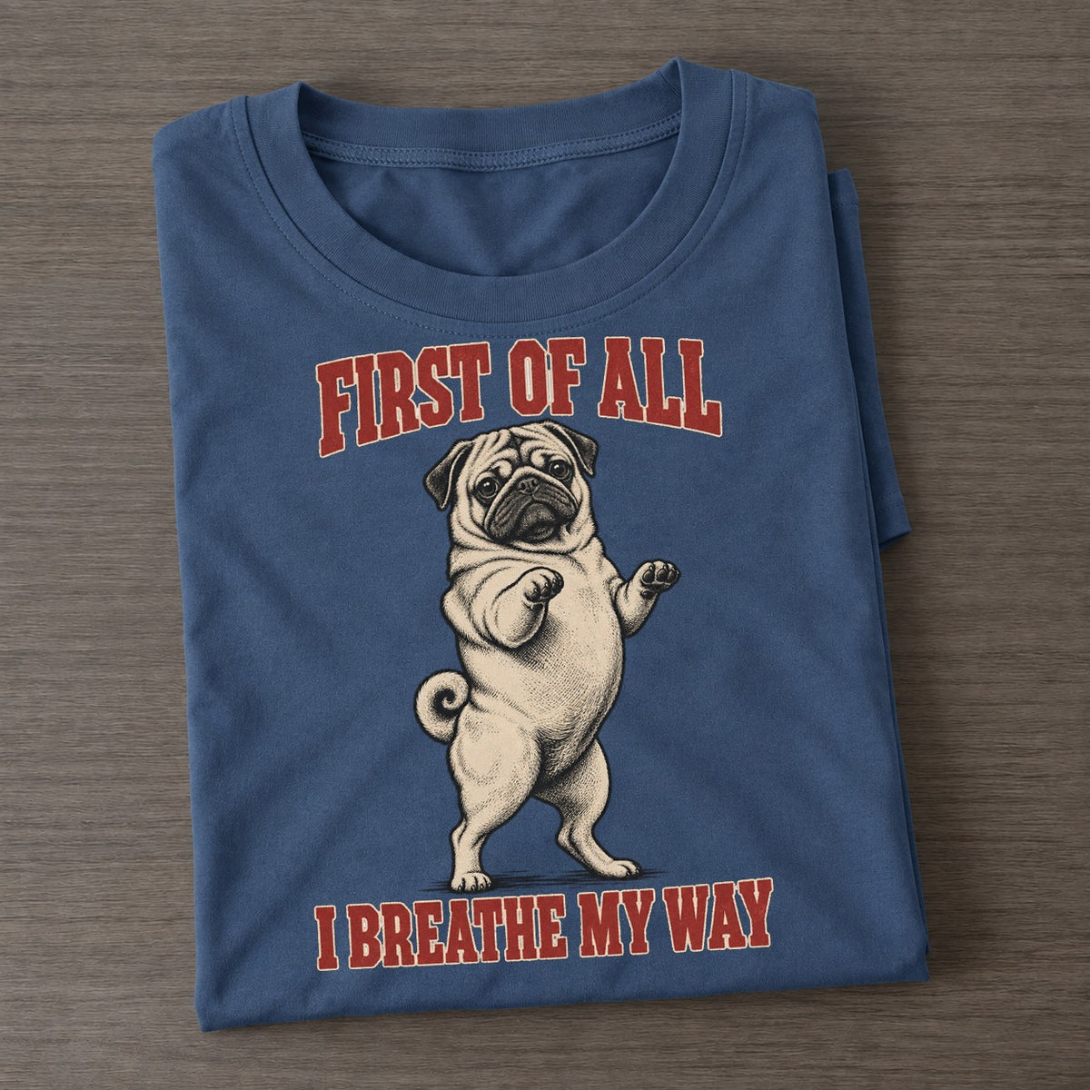 Pug Dog Declarations Classic T-shirt – Twilight Navy