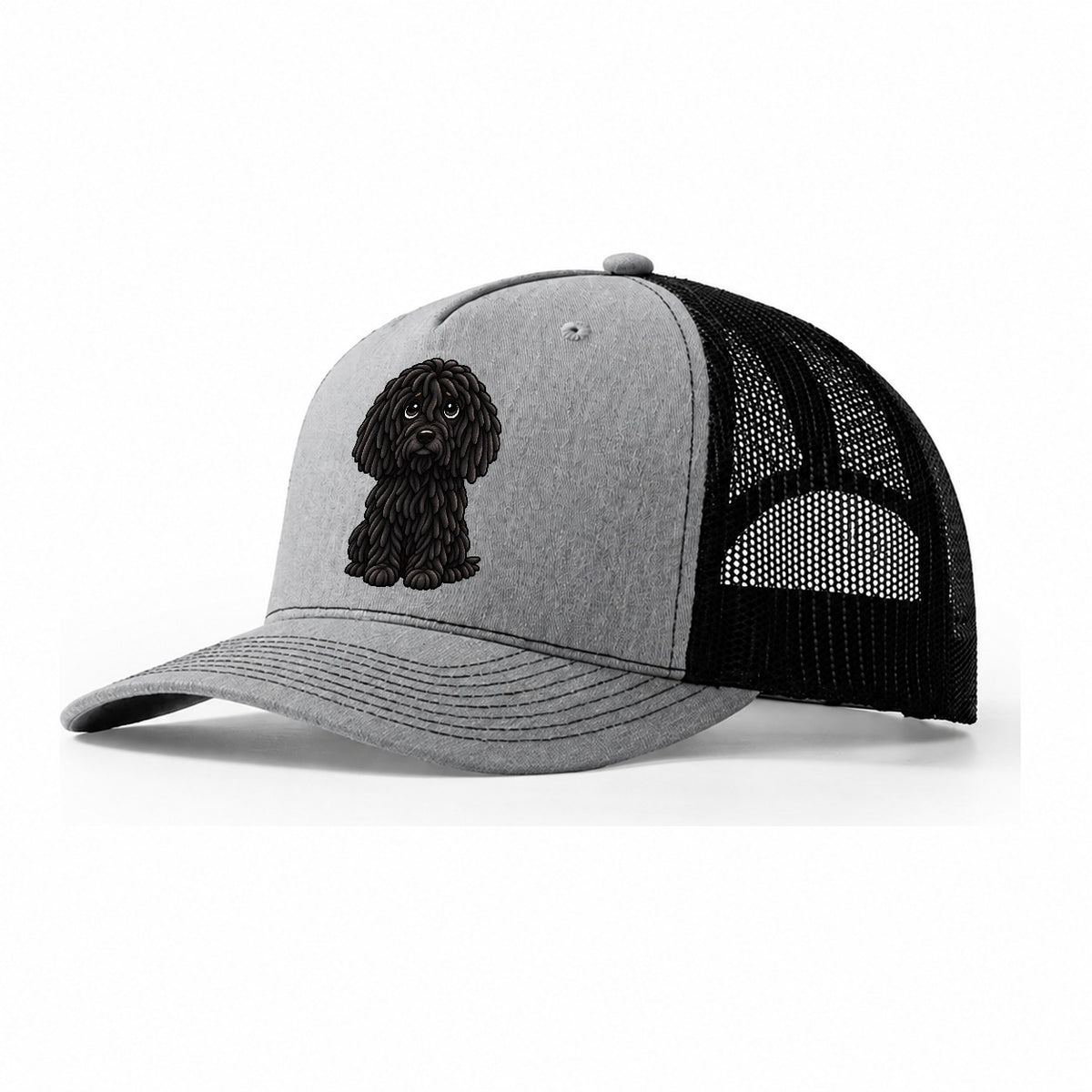 Puli Sitting Sweetheart Trucker Hat – Sport Grey Black
