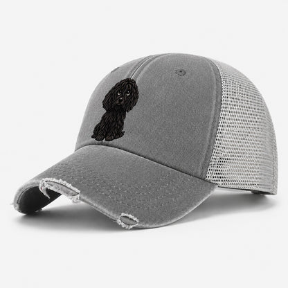 Puli Sitting Sweetheart Washed Trucker Hat – Grey