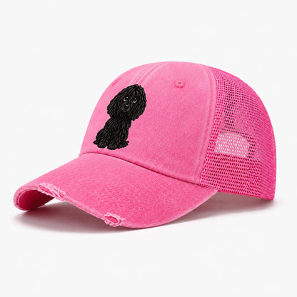 Puli Sitting Sweetheart Washed Trucker Hat – Rose