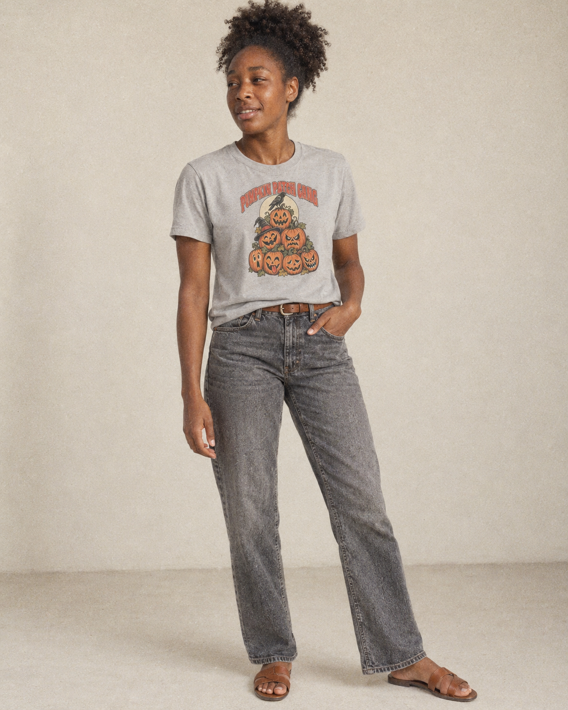 Pumpkin Patch Gang Ghoul Mixer Classic T-shirt – studio model photo