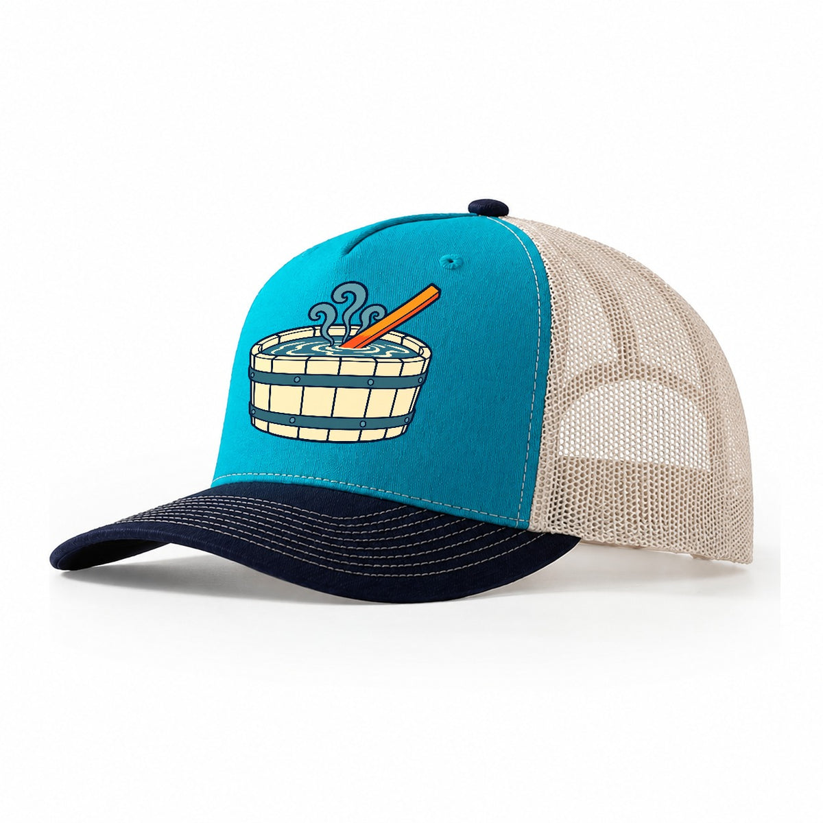 Quench Tub And Bar Blacksmithing Trucker Hat – Teal Navy