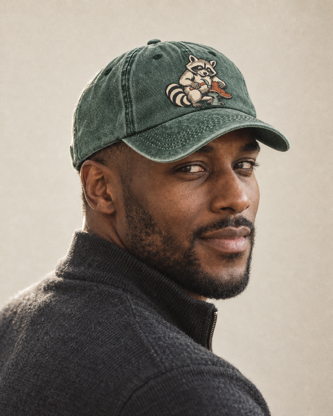 Model wearing the cap