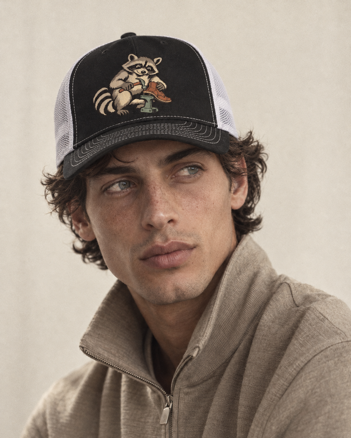 Model wearing the cap