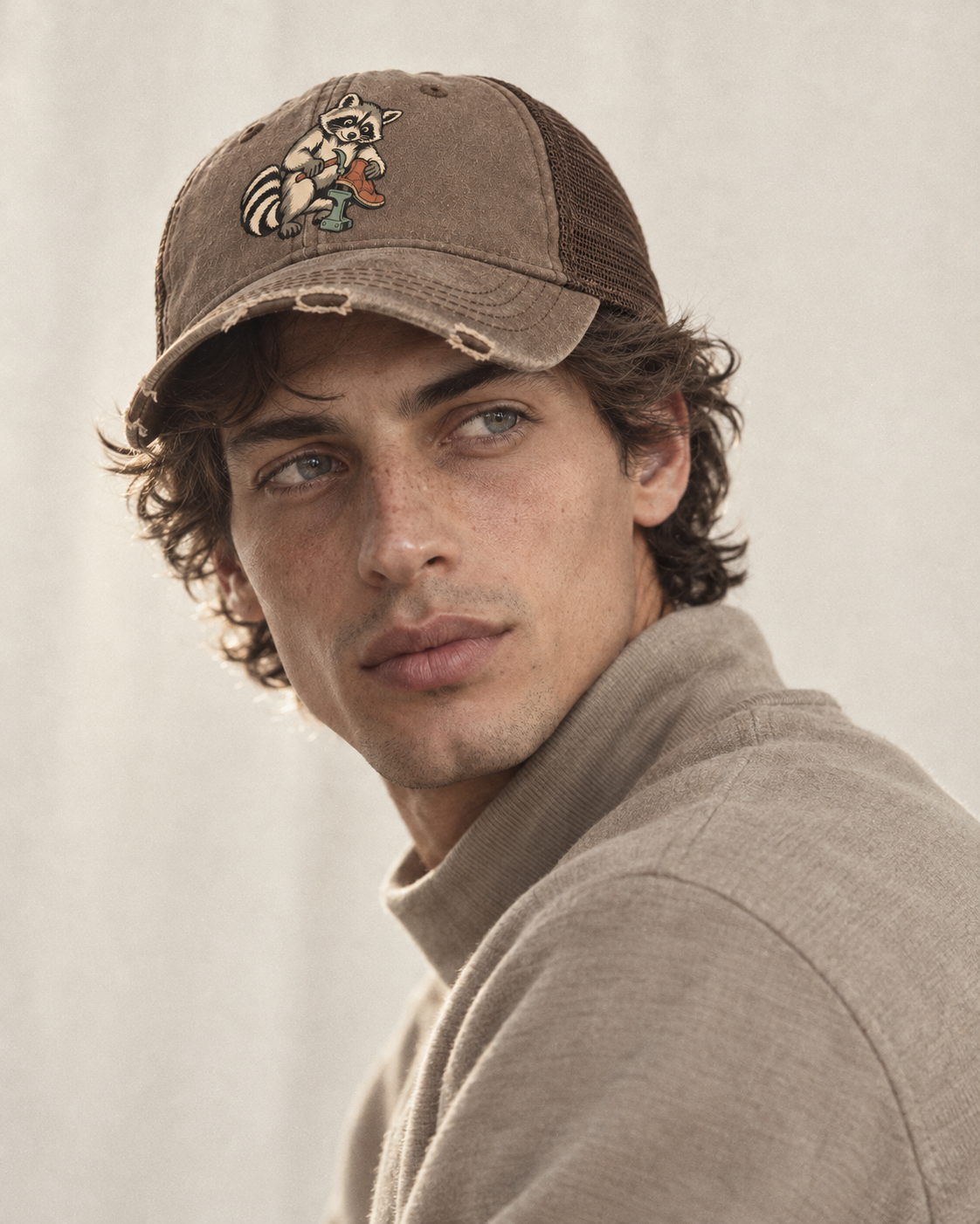 Model wearing the cap