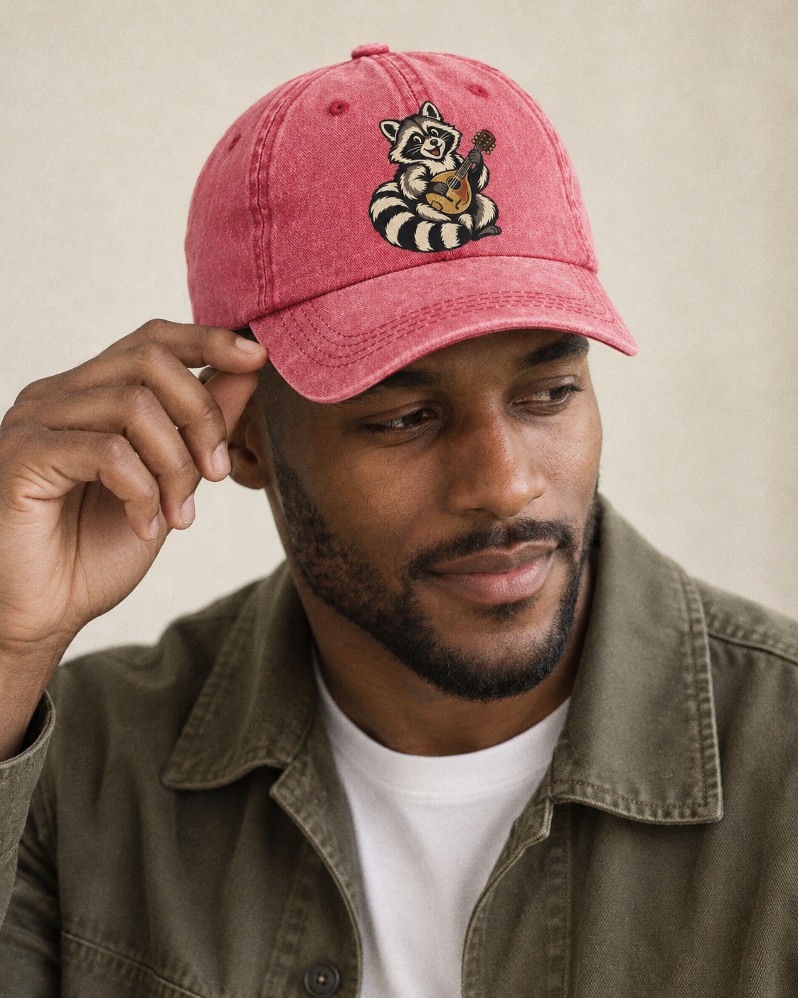 Model wearing the cap