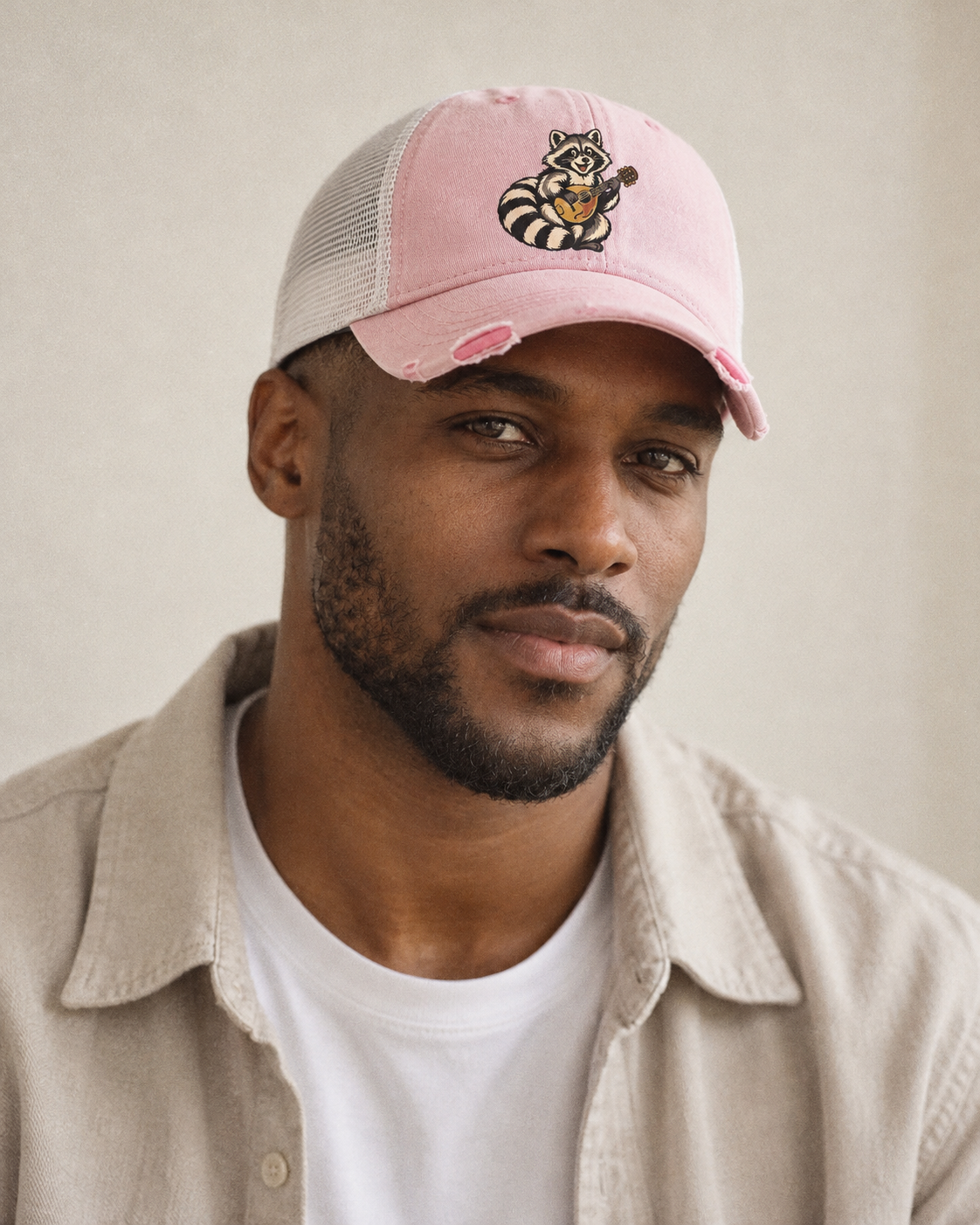 Model wearing the cap